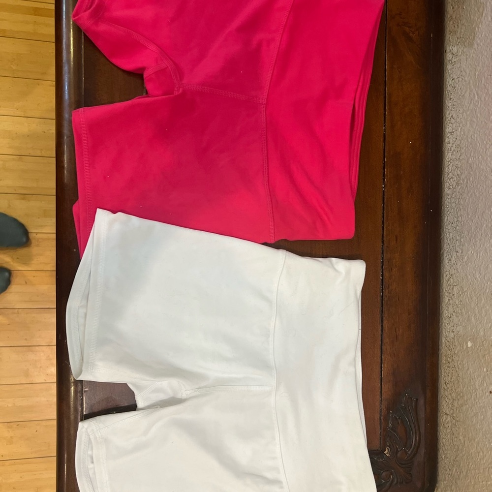 RBX 2 biker shorts size small hot pink biker shorts white biker shorts